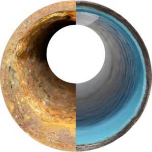 Confronto tra condotta degradata e superficie interna riabilitata PRO-PIPE