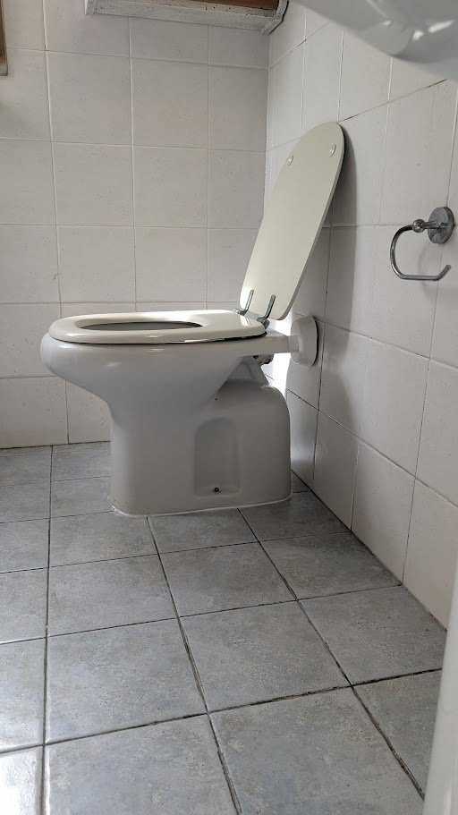 WC rimontato correttamente dopo la pulizia dello scarico a Cecina.
